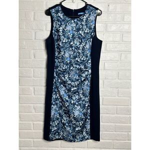 J McLaughlin Marissa Dress Bainbridge Fabric Amelia Floral Ruched Sheath Large